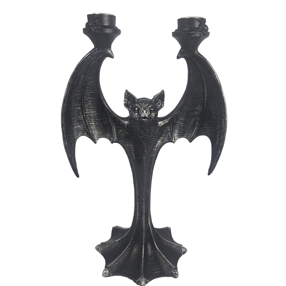 HallowHome Bat Candelabra Home Decor OS Black New Gothic Halloween Candle Holder
